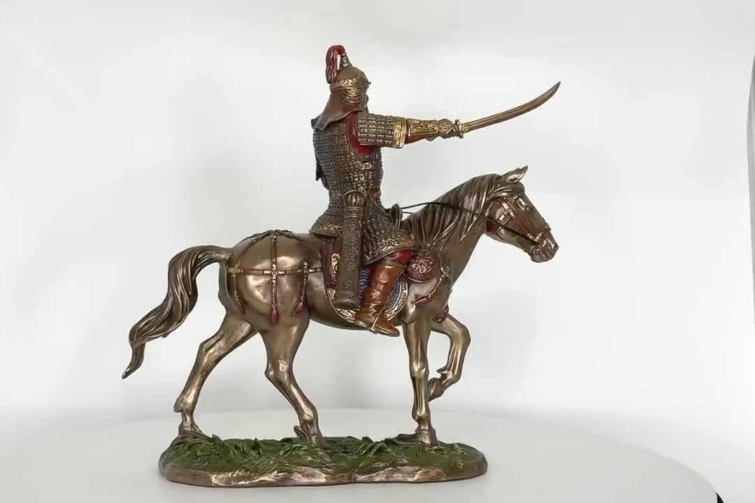 馬に乗ったチンギス・ハーンの像。モンゴルの戦士の像。 - Etsy 日本