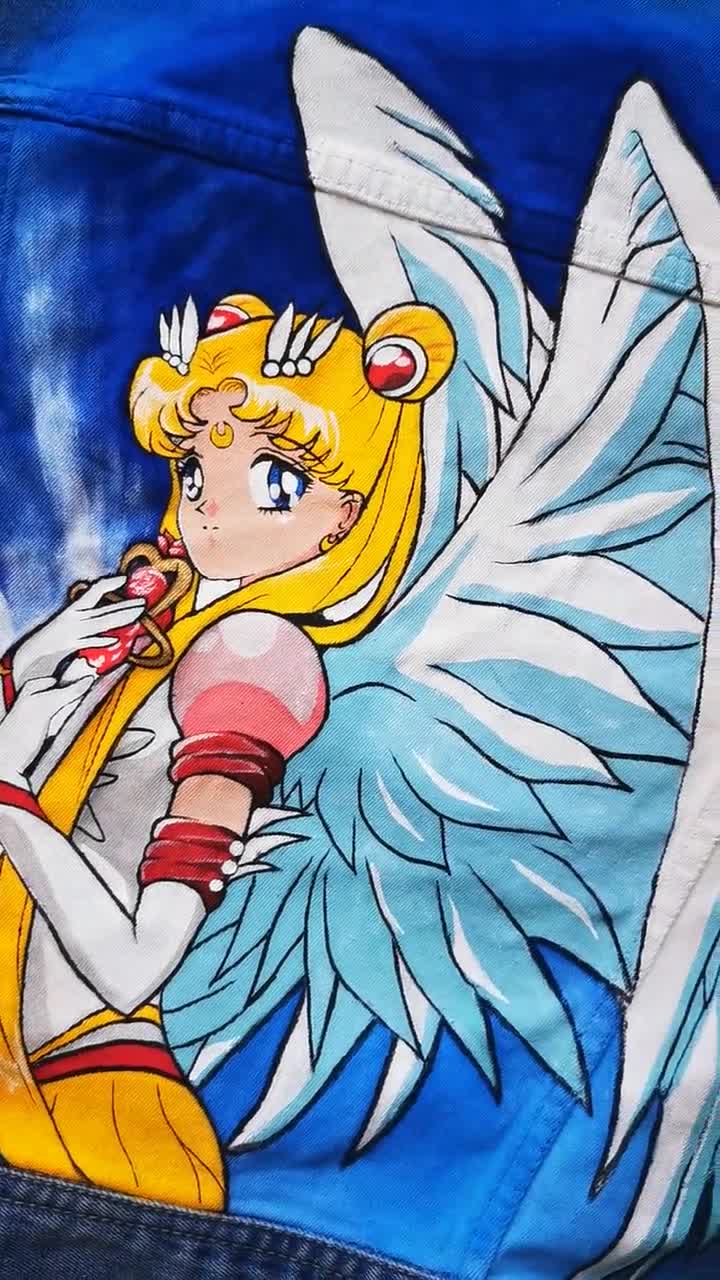 Sailor Moon Usagi Made to Order - Hand Painted Custom Denim Jean