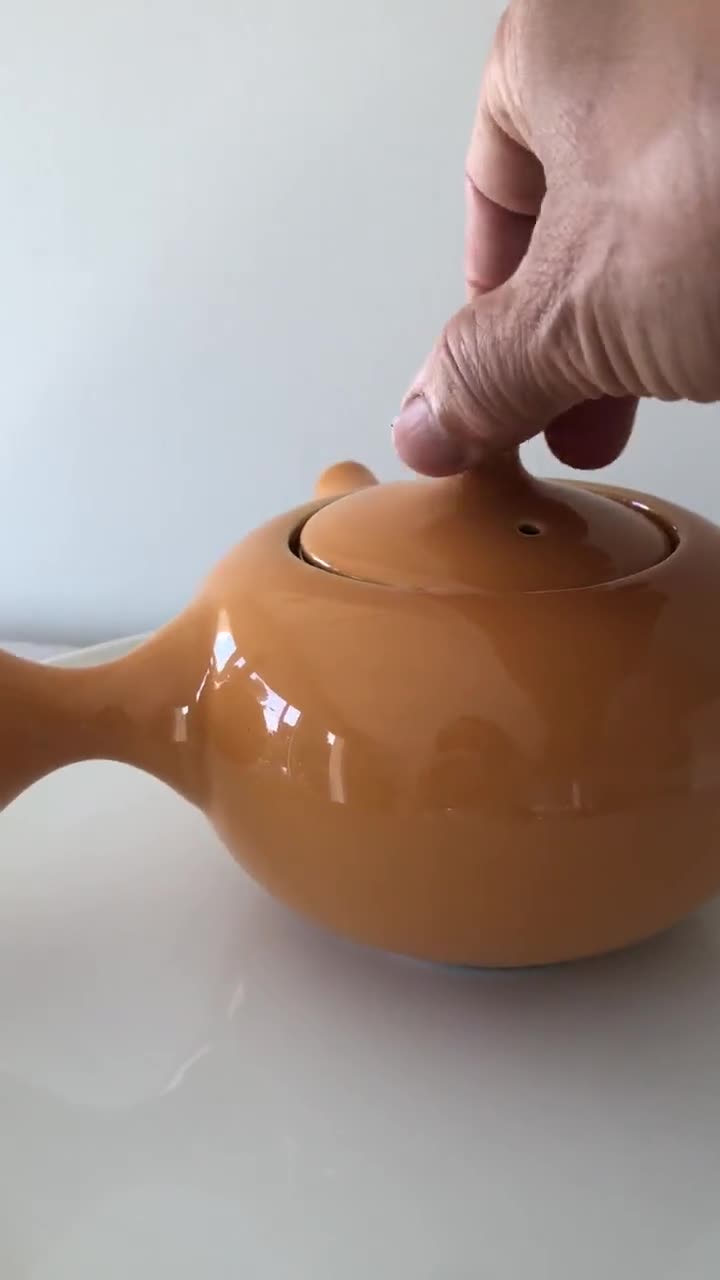 オレンジ色の急須と茶こし：モダンな日本の炻器 - Etsy 日本