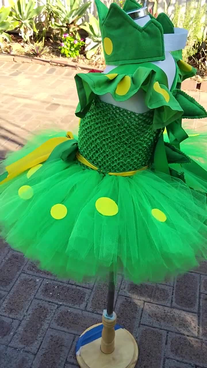 Princess Dino Tutu Dress: Girls Green Dinosaur Costume