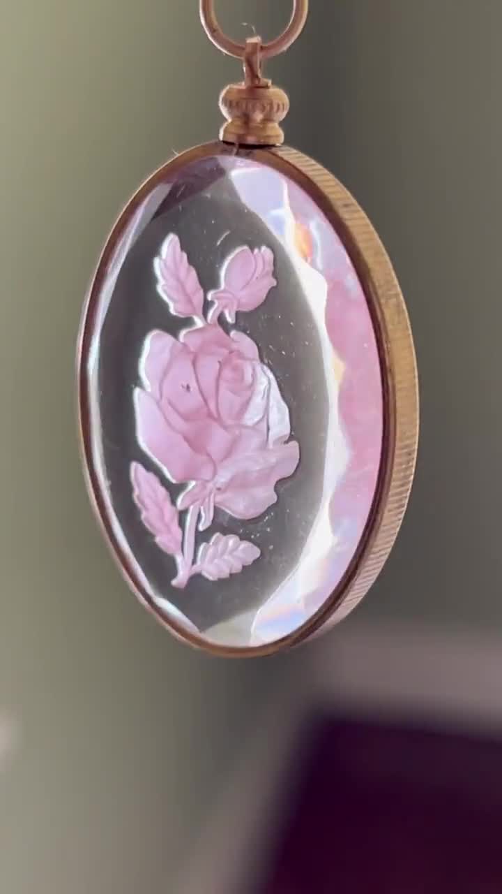 Pendant Flower Cameo Pendants for Women Pink Rose Feminine Jewelry