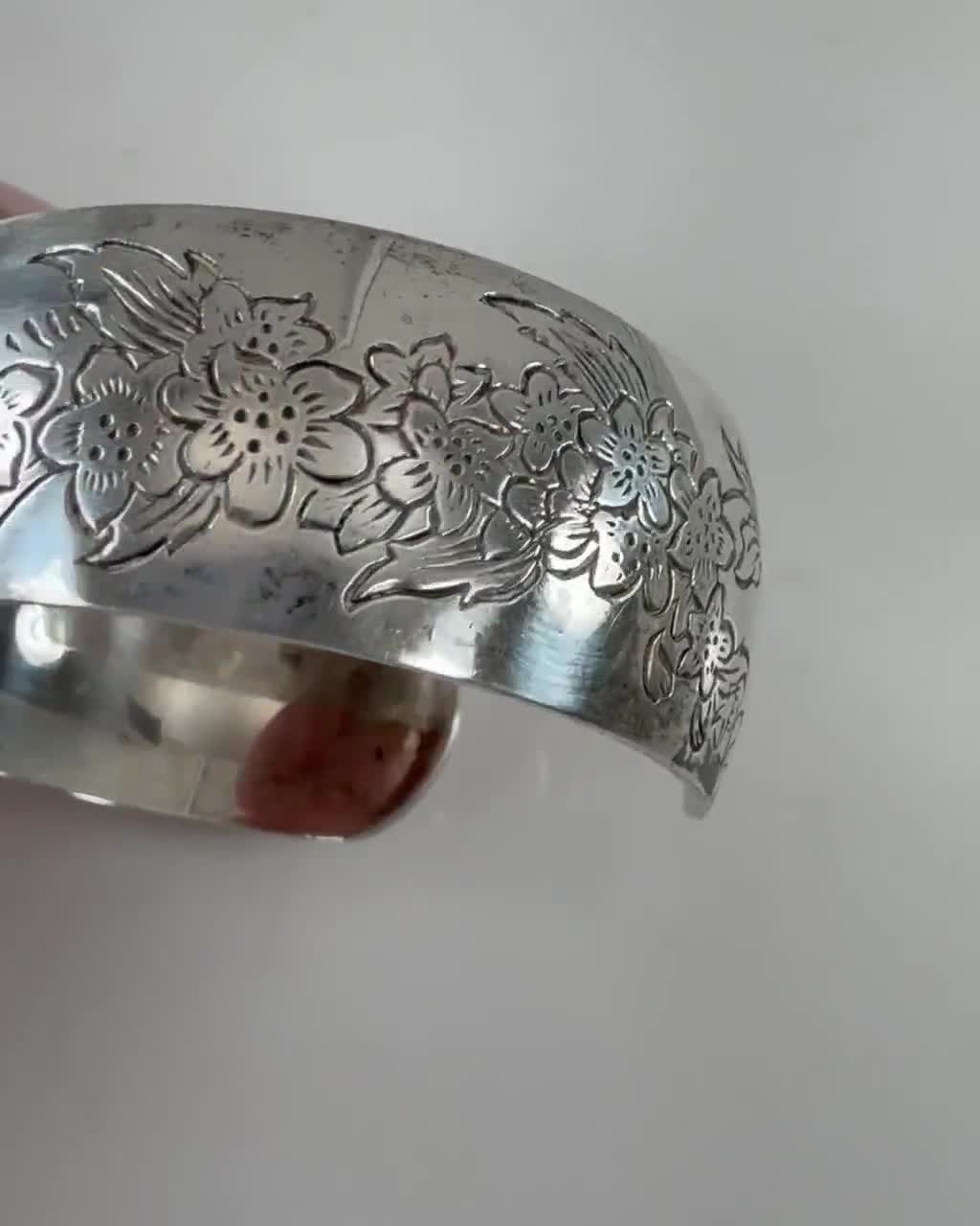 S Kirk & Son Sterling Silver Larkspur Cuff Bracelet - Etsy