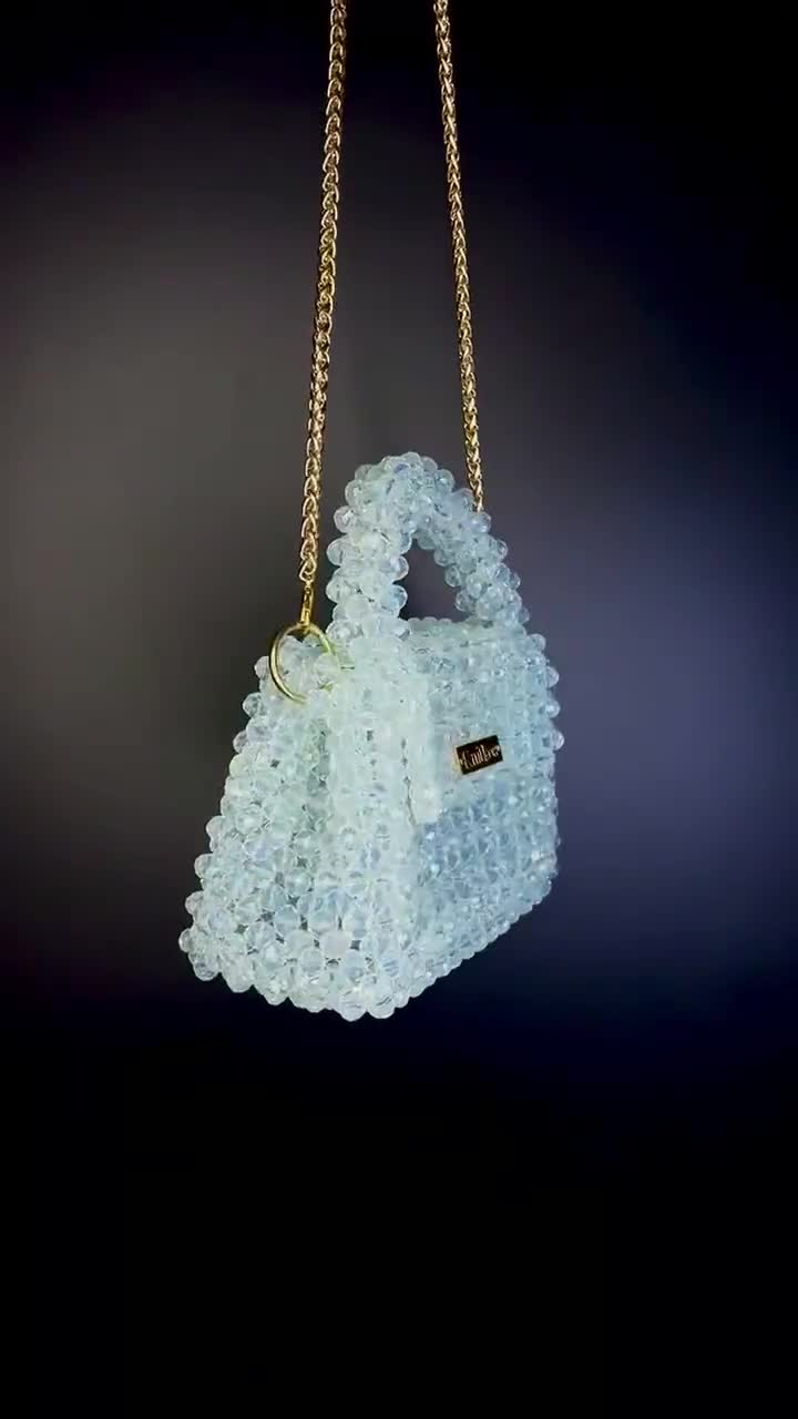 ハンドメイドクリスタルビーズバッグ：レディースイブニングショルダー