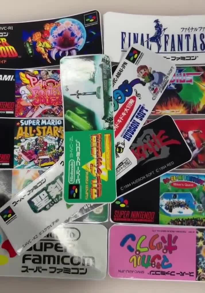 スーパーファミコンカートリッジのゲームラベル交換用。本物のような スーパーファミコンカートリッジのゲームラベル交換用。本物のような