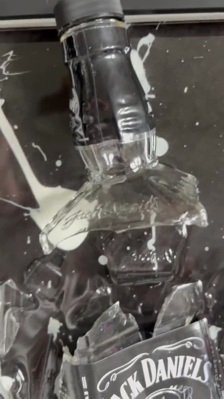 Jack Daniels / Coke - Gift Idea / Broken Bottle Art | Handmade