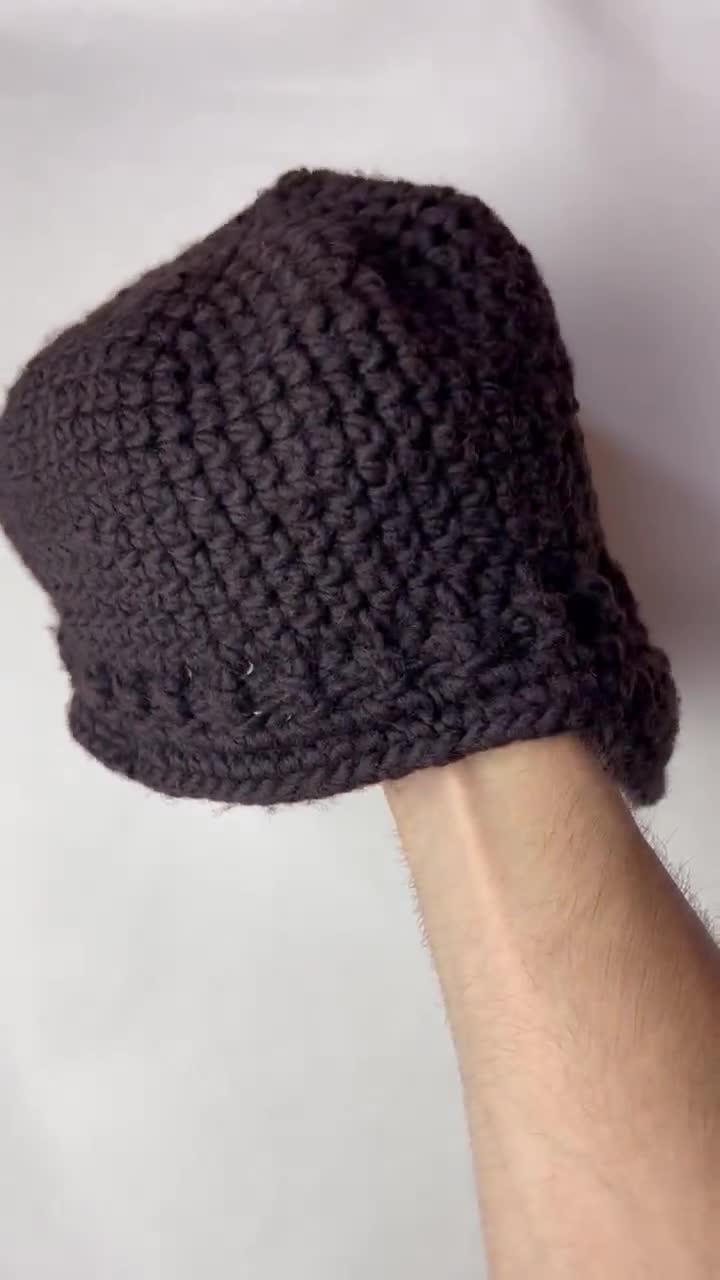 希少✨Vivienne Westwood帽子　黒サマーニット　メッシュクロッシェ Vivienne Westwood Crochet Visor Beanie – Black Knit Cap With