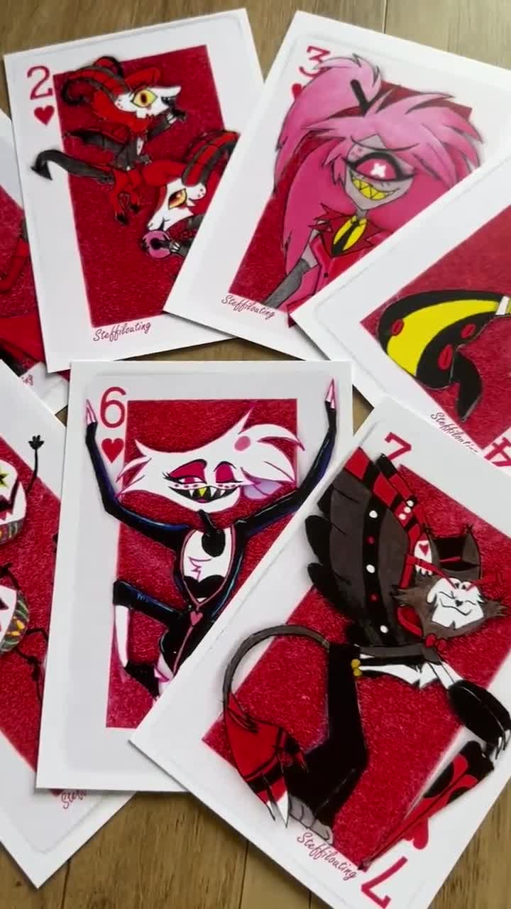 Hazbin Hotel - Playing Card Postcard Sized Prints - Hearts - Etsy