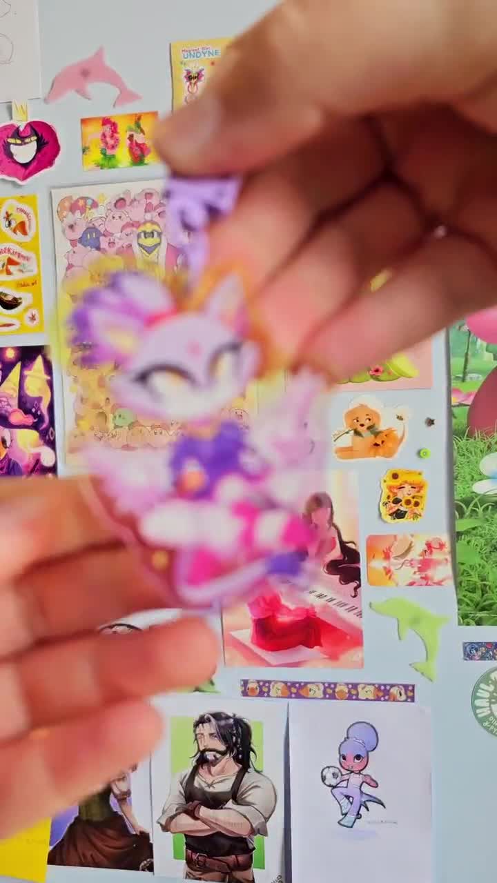 Blaze the Cat Colourful Gradient Acrylic Keychain Charm - Etsy