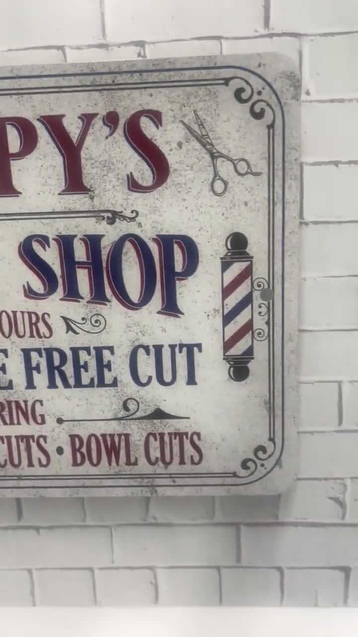 Barber Shop Sign With Vintage Design, Personalized Metal Sign - Etsy