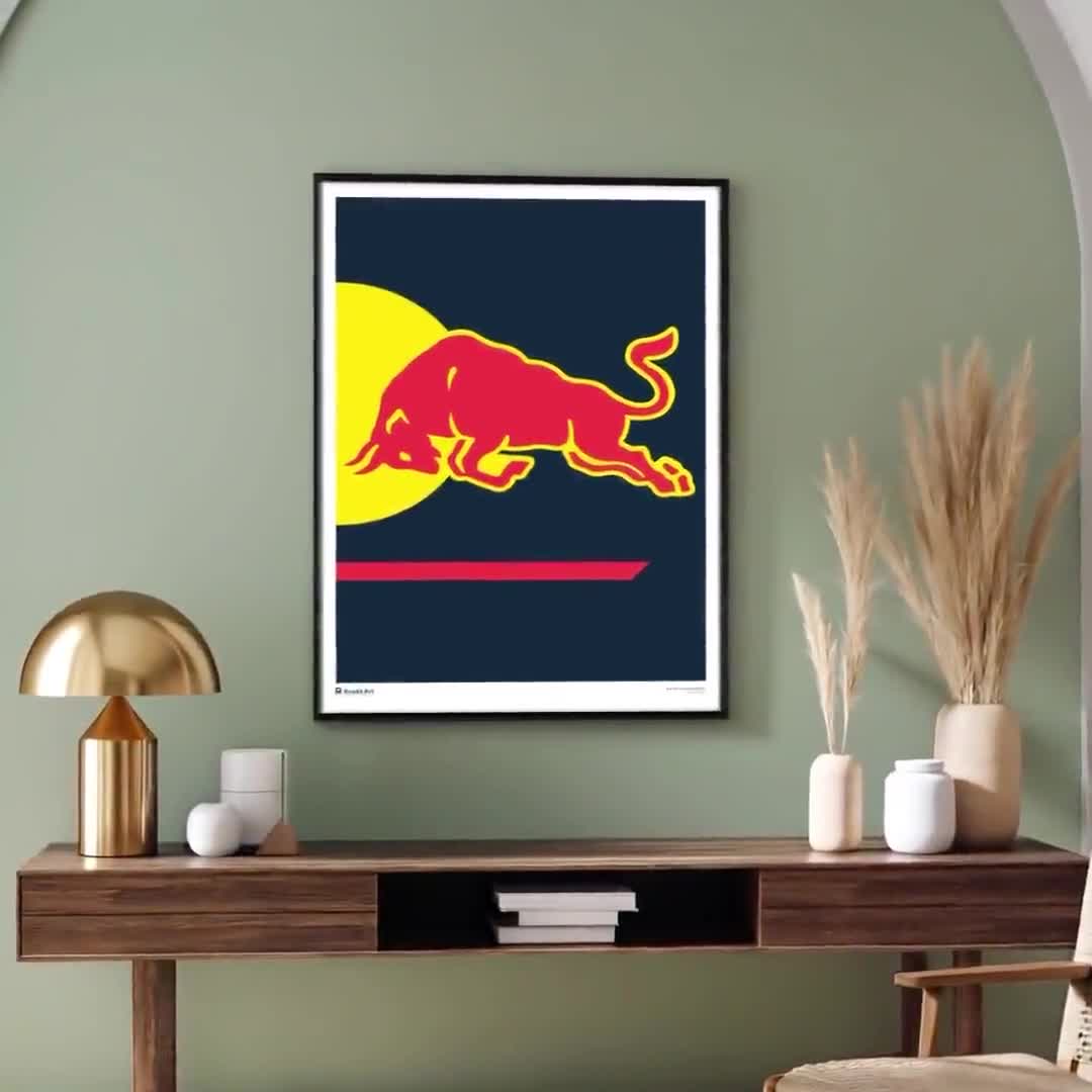 Bull Racing Digital Poster | Minimalist Art, Collectible (digital