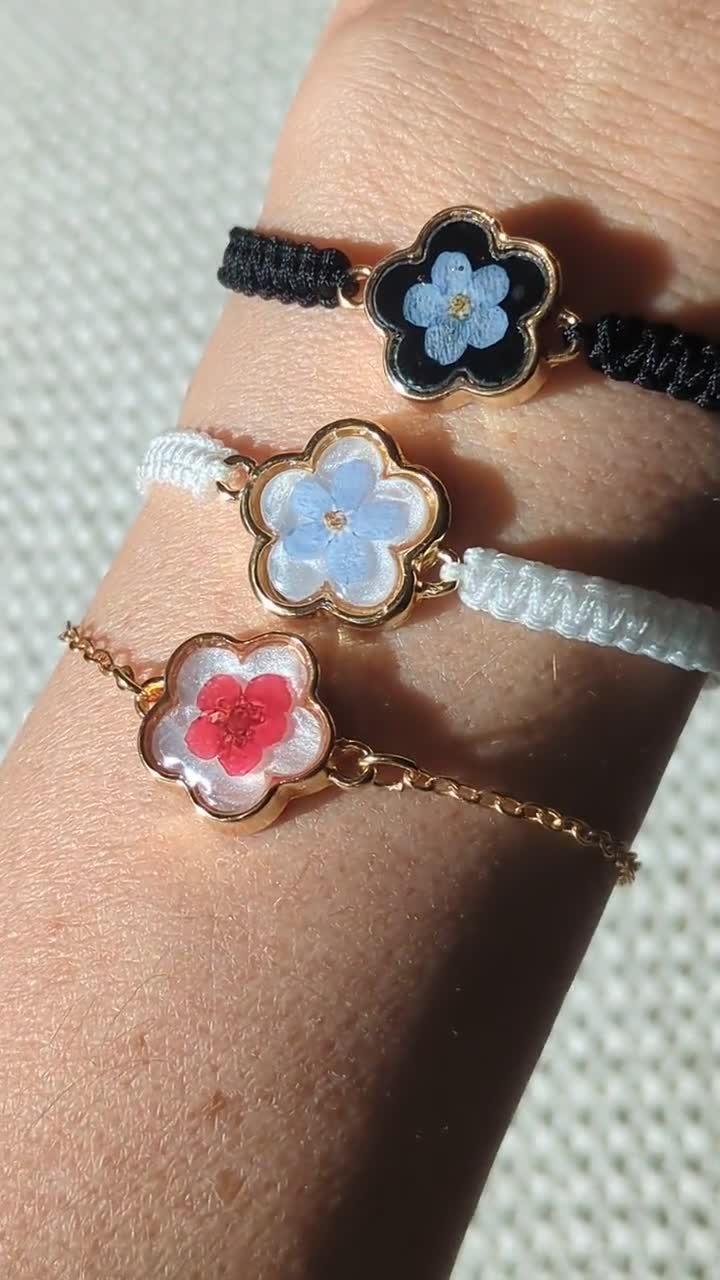 リアルレジンフラワーブレスレット - Etsy 日本