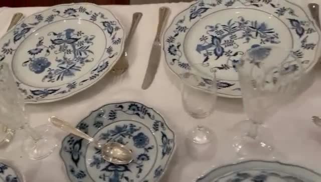 Blue Danube Dinner Set for 6 Place Settings, Wedding Gift