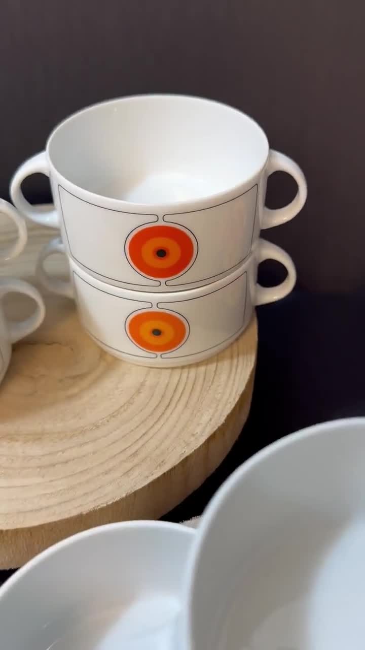 Vintage Thomas Germany Soup Bowl – Op Art MCM Porcelain, Eclipse