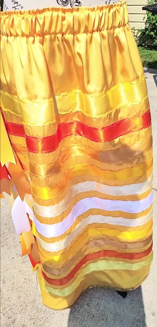 Native American Ribbon Skirt Sunrays Ribbon Skirt Yellow Ribbon