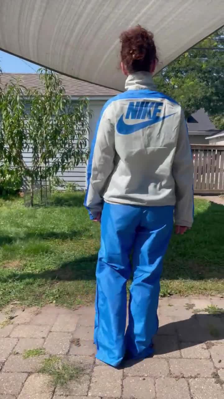 NIKE TRACK SUIT 70s Vintage Windbreaker Jacket Pants Set 1/4 Zip
