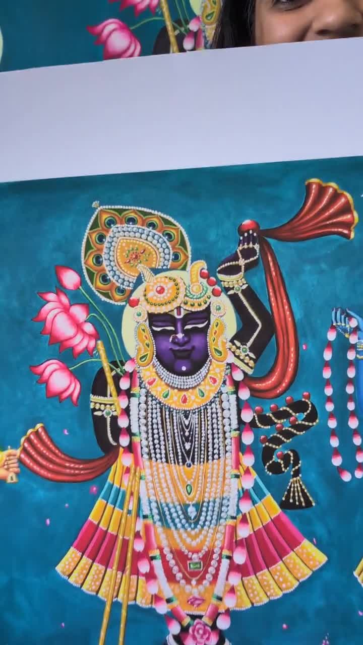 Shreenathji Yamunaji Mahaprabhuji Acrylic Painting Print