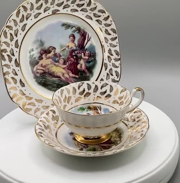 Collectible English Imperial Fine Bone China Tea Trio, Warranted