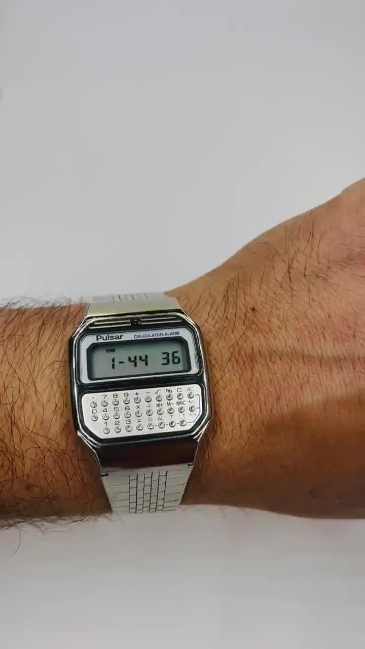 FREE Usa Shipping Mint Rare Pulsar Calculator Watch Y739 5019 Near