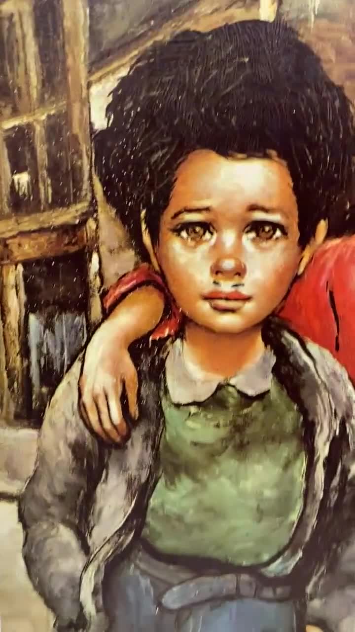 Mcm Big Eyes Print Brother and Sister by Etienne Roth Lithograph