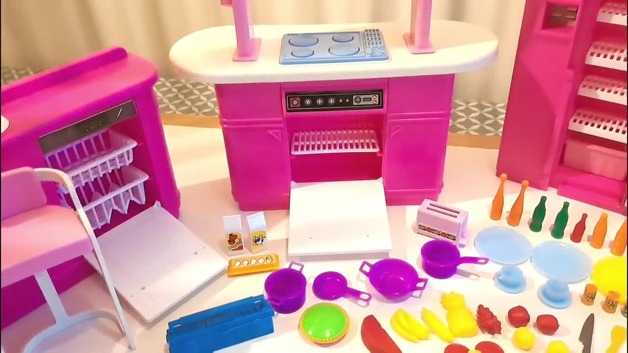 ヴィンテージ　アメリカ　ドリームキッチン　バービー ブライス 1986年製バービー キッチン プレイセット、ヴィンテージ、非常に良好な