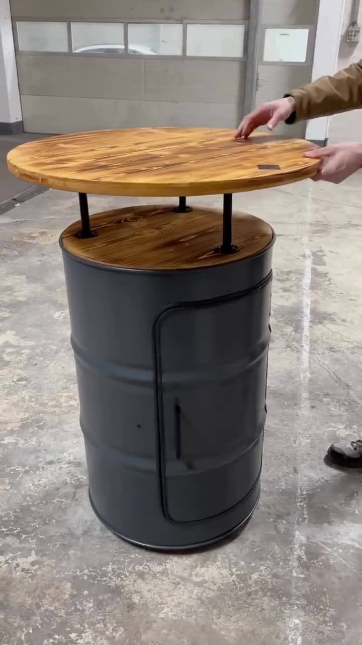 Barrel Furniture With Door, Usable as a Standing Table for the