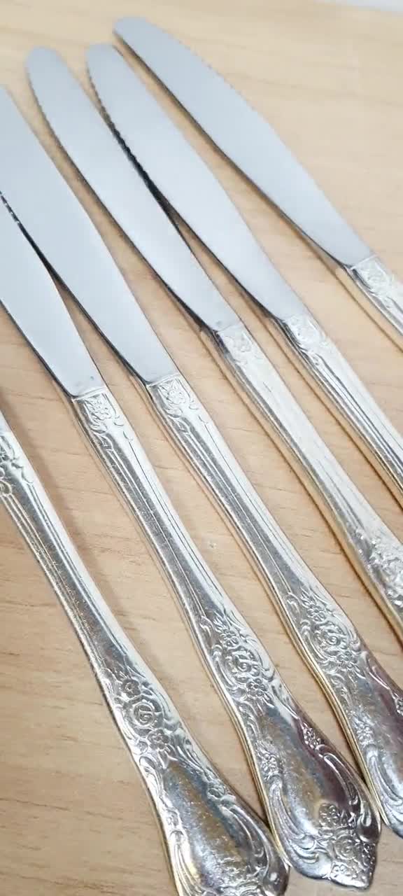 Vanessa Francesca Dinner Knives, Wm Rogers Oneida Silver Plated