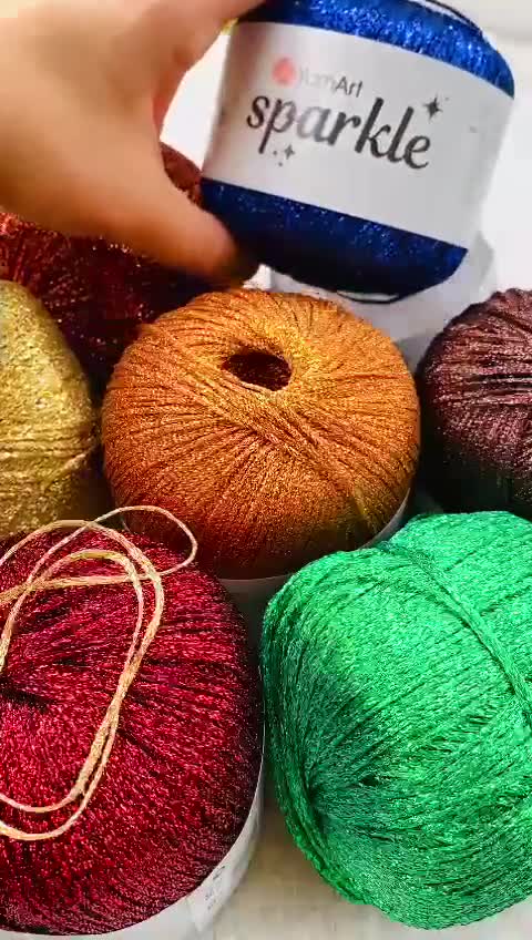 Glitter Metallic Yarn, Yarnart Sparkle Yarns, 60% Metallic