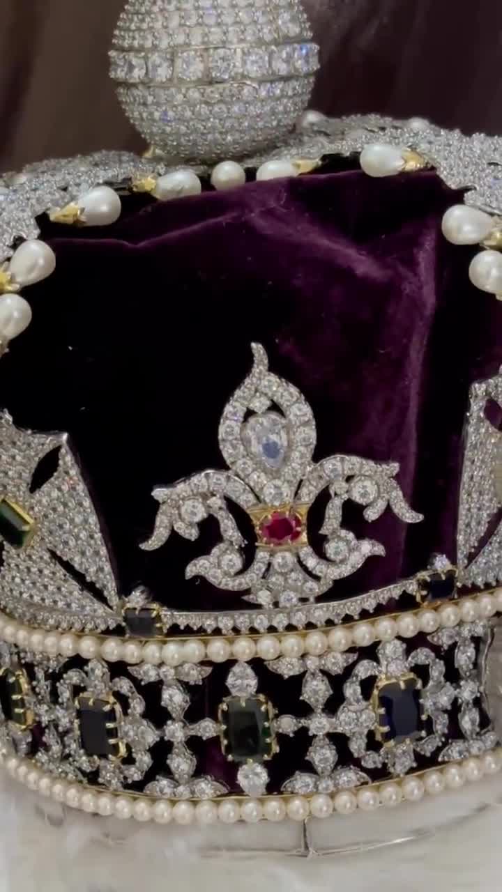 jewel crown 様 Imperial State Crown Replica - CZ Zircon Sapphire Brass Crown