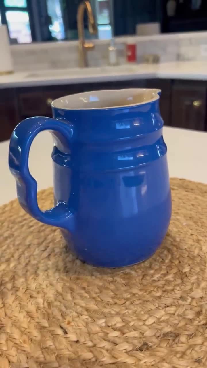 Vintage Oxford Stoneware 1940s Blue Milk Pitcher - Etsy