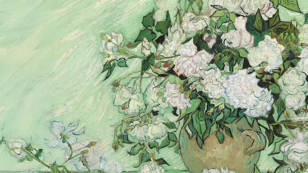 フレーム付きテレビアート、フィンセント・ファン・ゴッホのバラ（1890