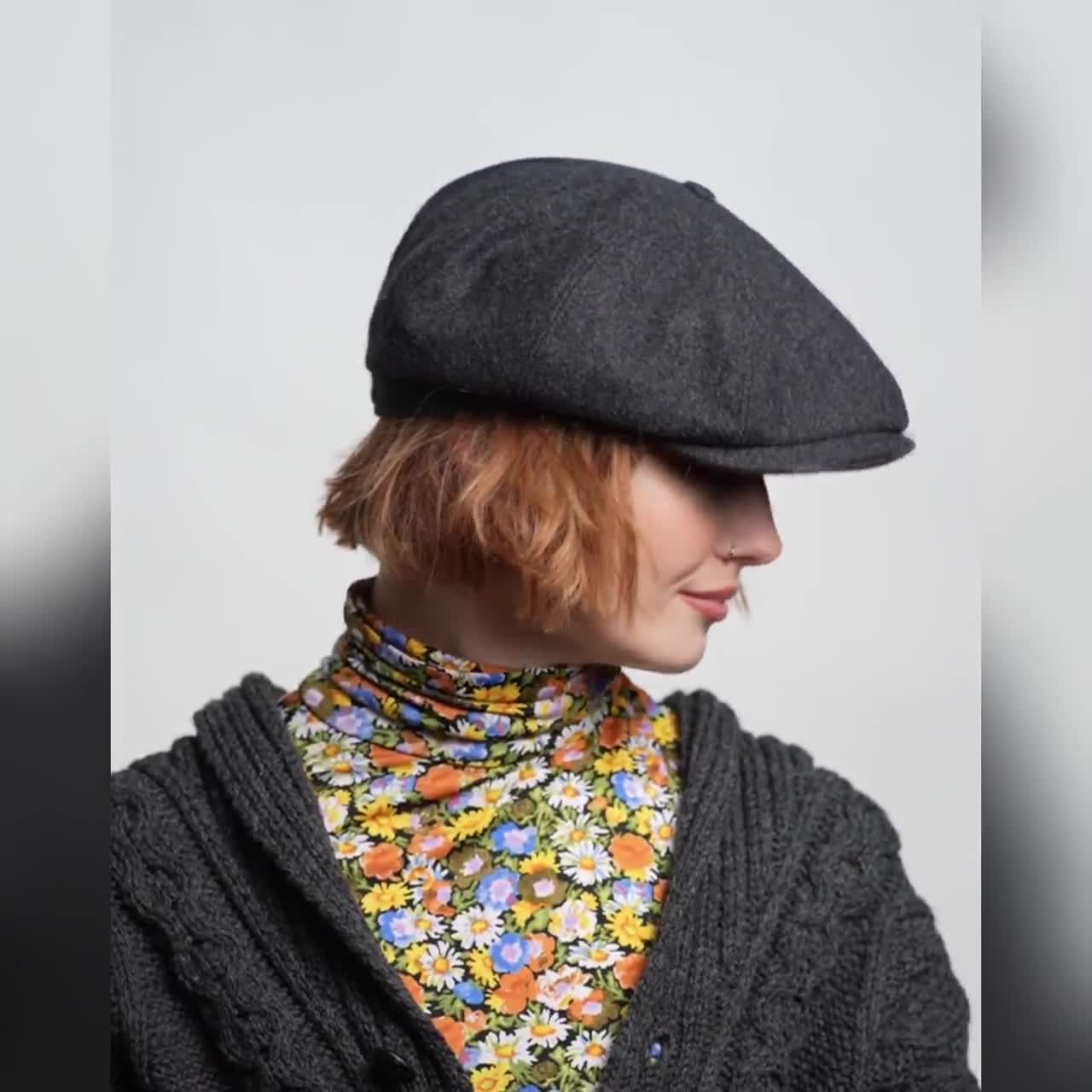SHELBY Wool Cloth Warm Winter 8 Panels Newsboy Peaky Cap Applejack