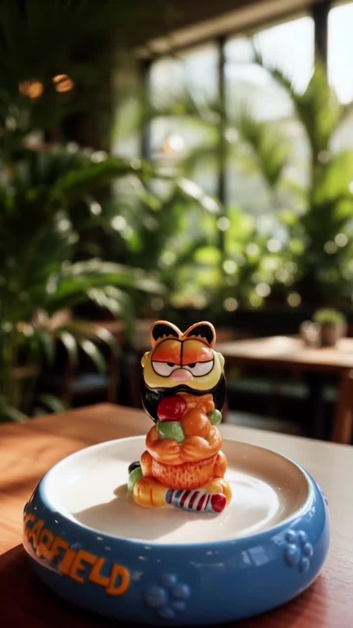 Gorgeous Collectible and Vintage Garfield Lunch Ceramic Dish, Cat