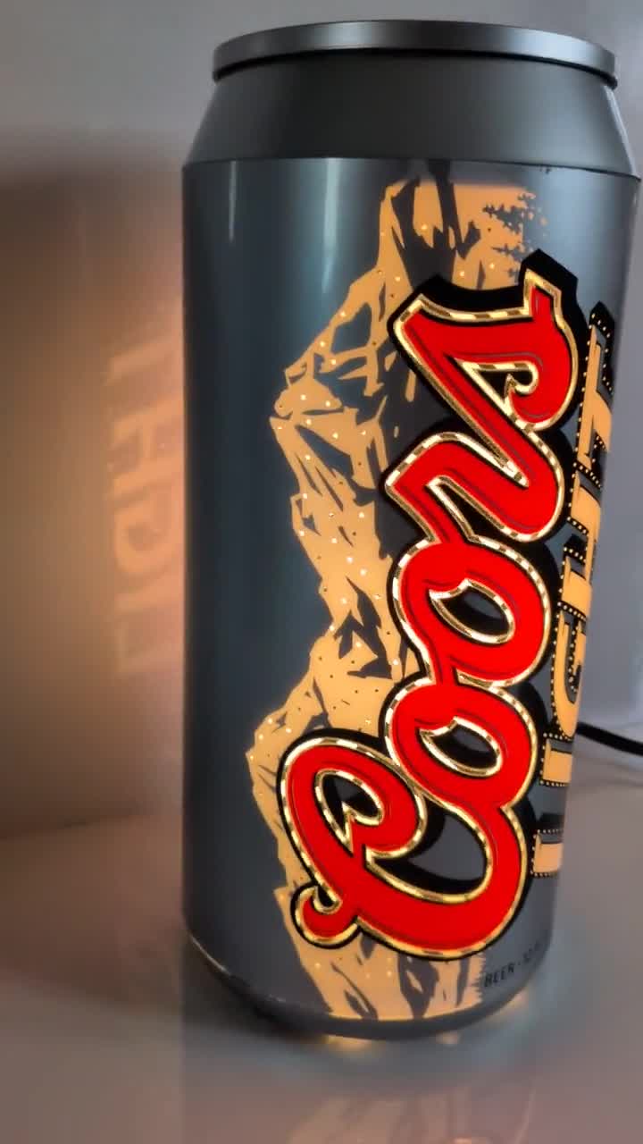 Rotating Lamp, Coors Light, Silver Bullet, Beer, Bar Decor, Man