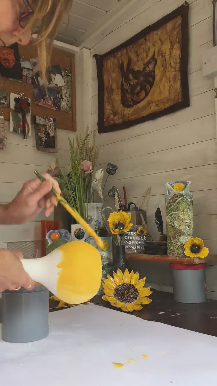 手吹き陶器の溶岩花瓶：レトロな釉薬をかけた陶器 - Etsy 日本