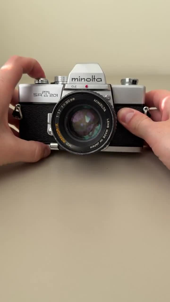 Minolta SRT 201 35mm Film SLR Camera Kit MC Rokkor 50mm F1.7 Lens