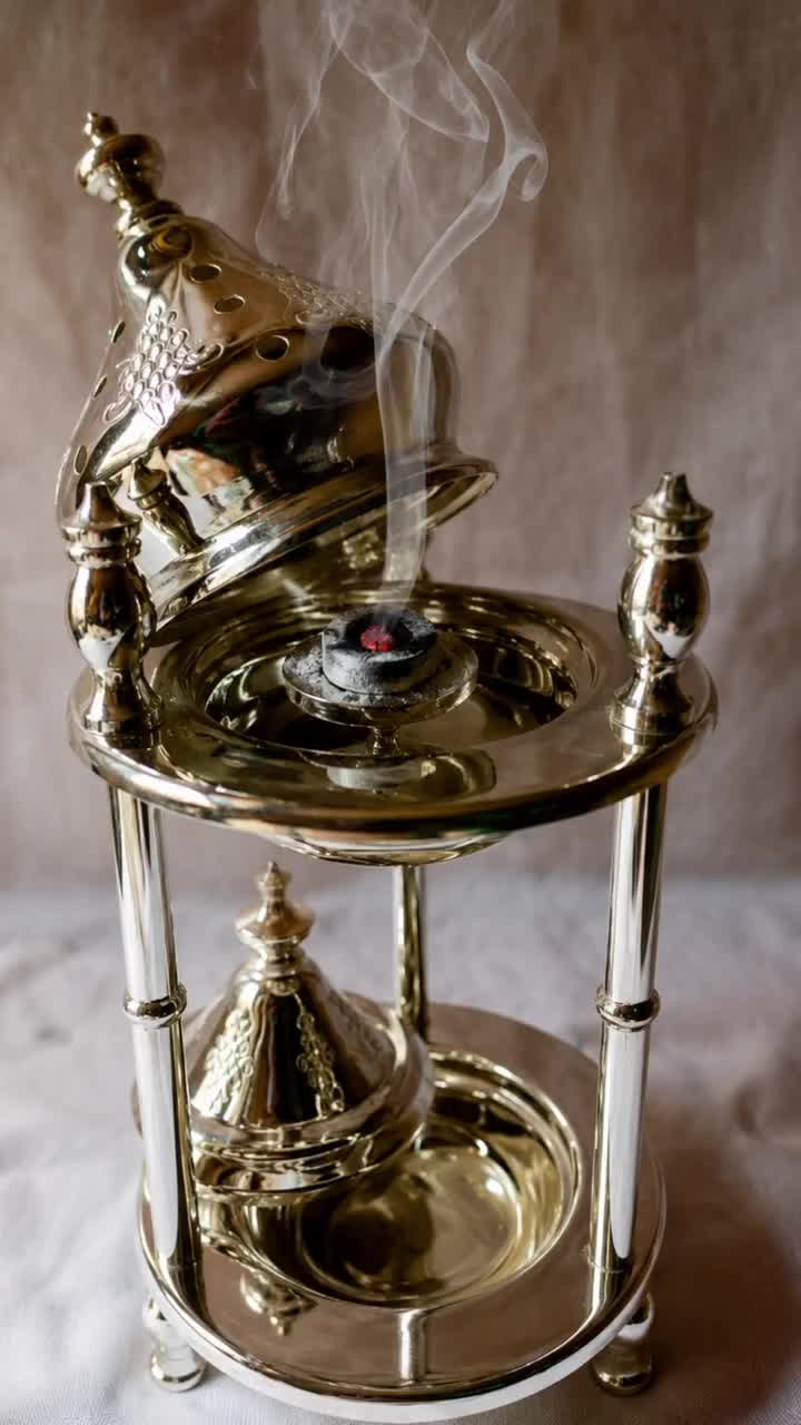 Moroccan Handcrafted Stainless Steel Incense Burner, Bakhoor