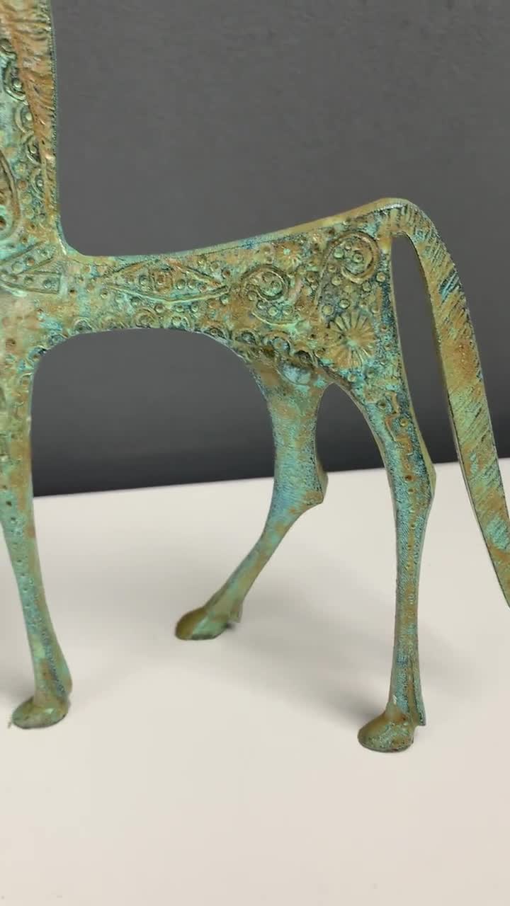 ブロンズ製ギリシャ馬像 - 古代抽象彫刻の馬の置物 - 動物アートギフト