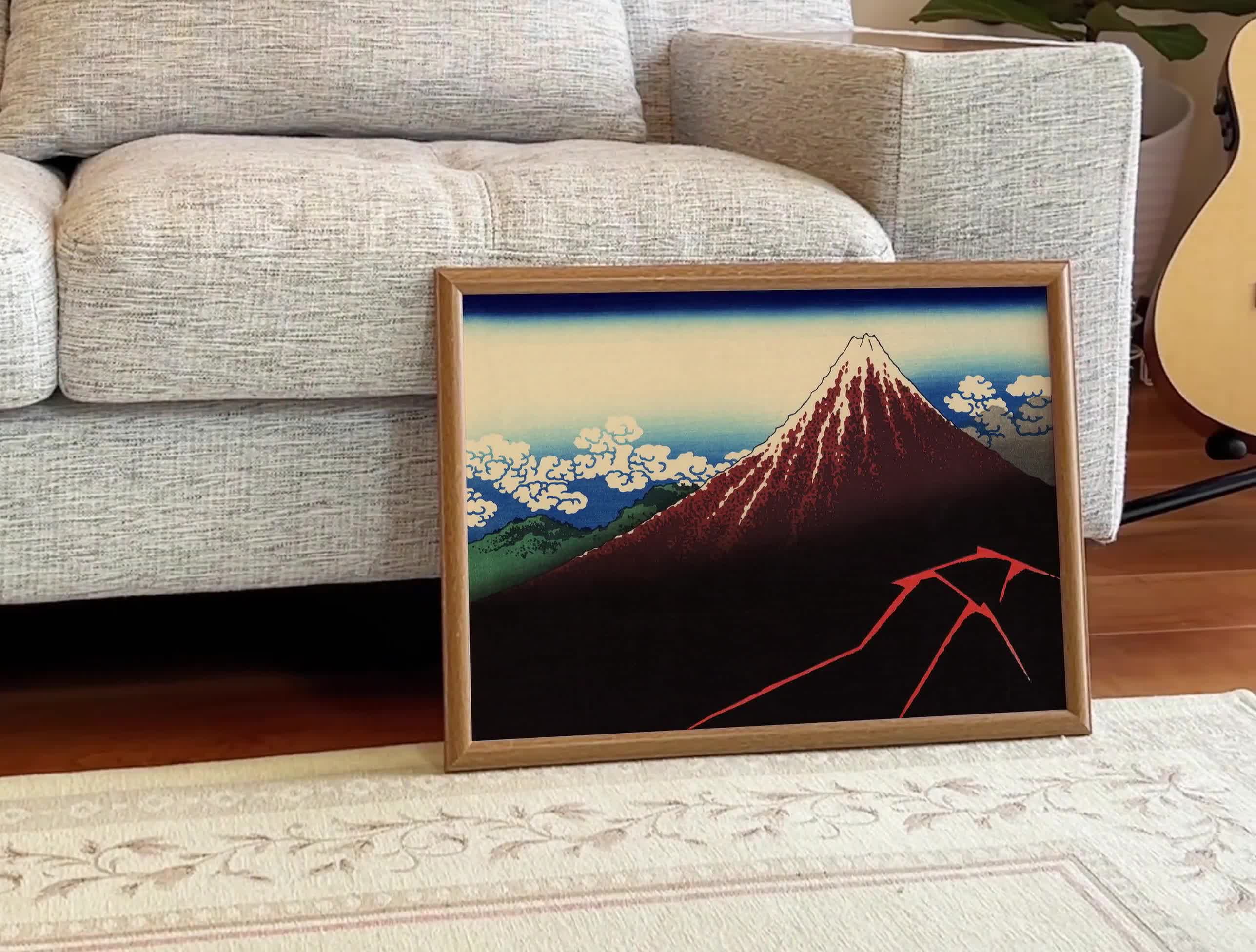 葛飾北斎による黒富士の日本画：ヴィンテージ壁装飾 - Etsy 日本