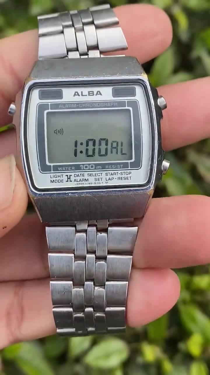 【希少/ヴィンテージ】SEIKO ALBA 腕時計ASSIST & SHOOT Rare Seiko Alba Alarm Chronograph Y789-5100 A2 Digital Quartz