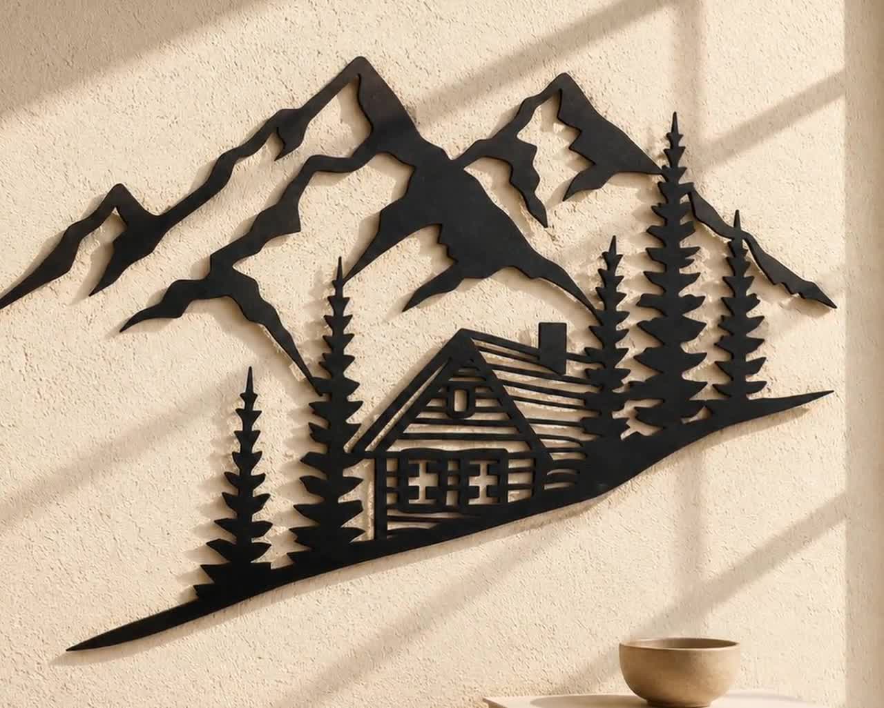 Chalet Svg Dxf Png Files Wall Art Files , Mountain Landscape