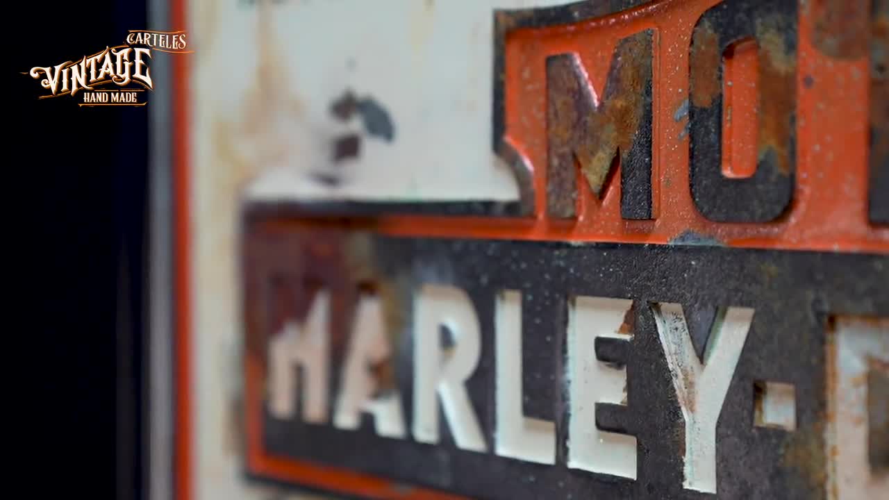 Vintage Harley Davidson Garage Sign | Handmade Motorcycle Wall Art