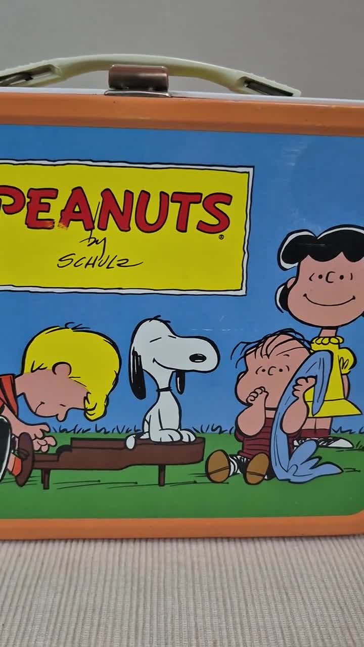 Vintage Peanuts by Schulz Metal Lunchbox and Thermos Set Vintage