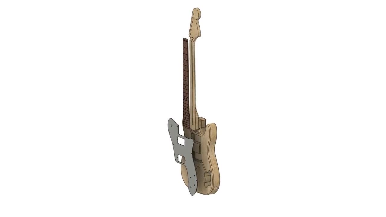 Telecaster Deluxe Vintage 1975 3D 1:1 Scale | CNC Files | Guitar