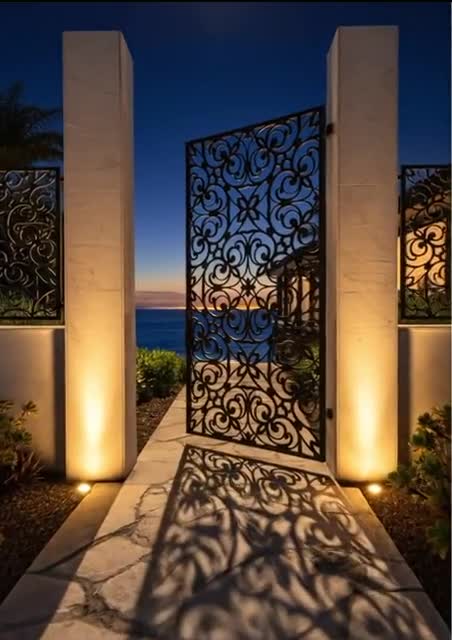 【未使用】地下水の泉 GARDEN GATE LTD製 ローマストーン風 Custom Metal Garden Gate | Steel Laser & CNC Plasma Decorative