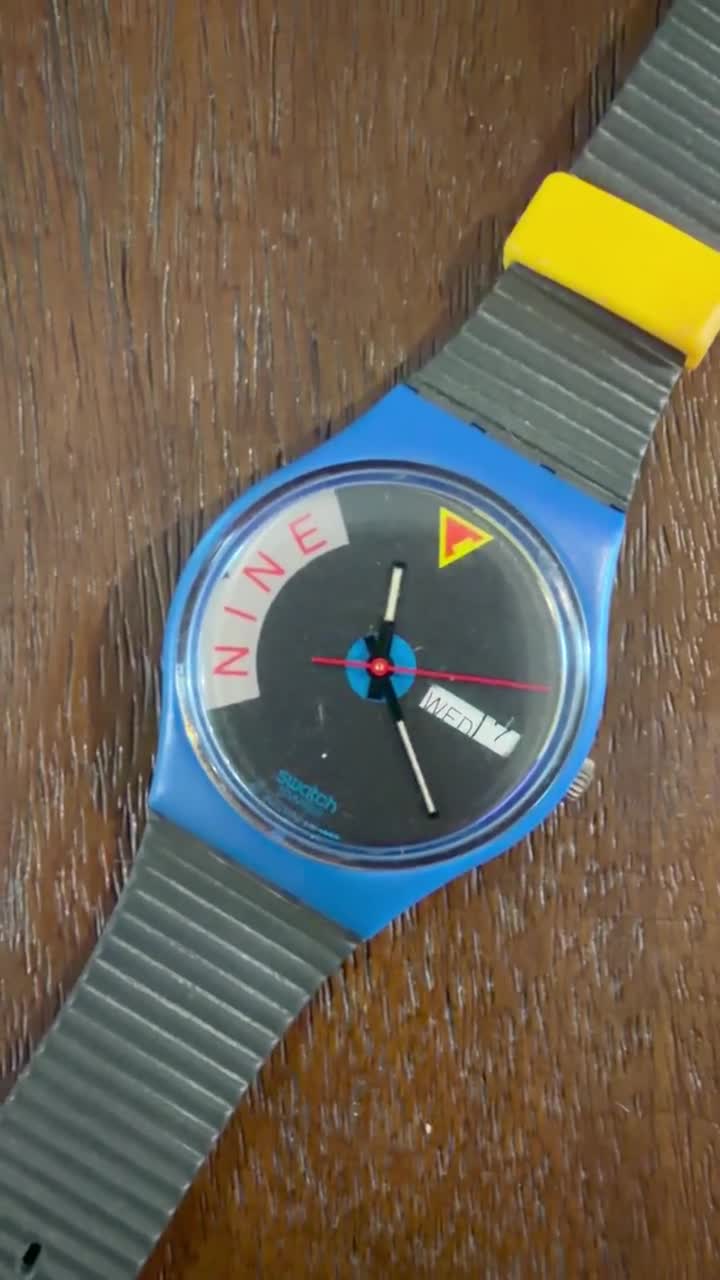 1989 Swatch GS701 Gent 34mm | Swiss | Blue Case, Black 
