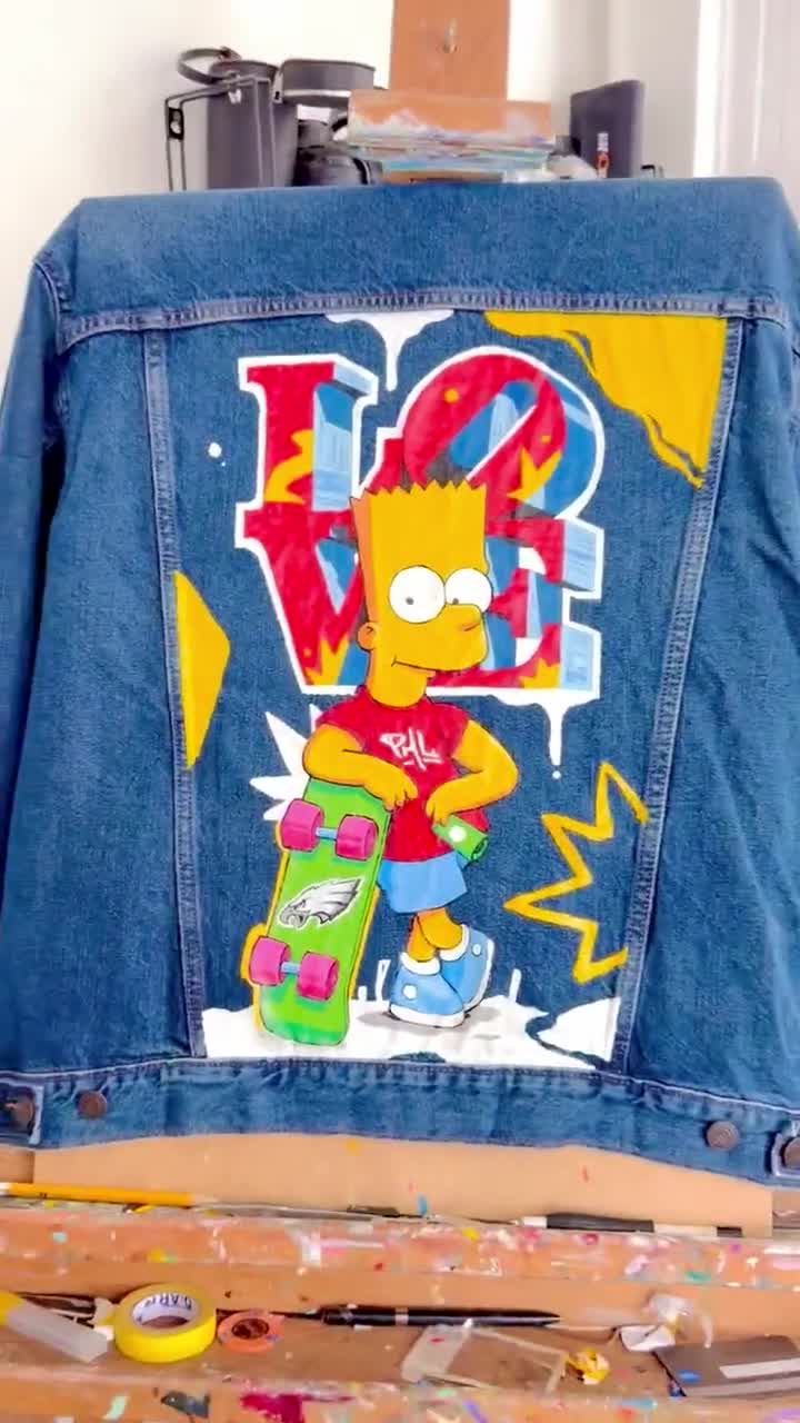 Custom Graffiti Hand Painted Denim Jacket: Personalized Street Art
