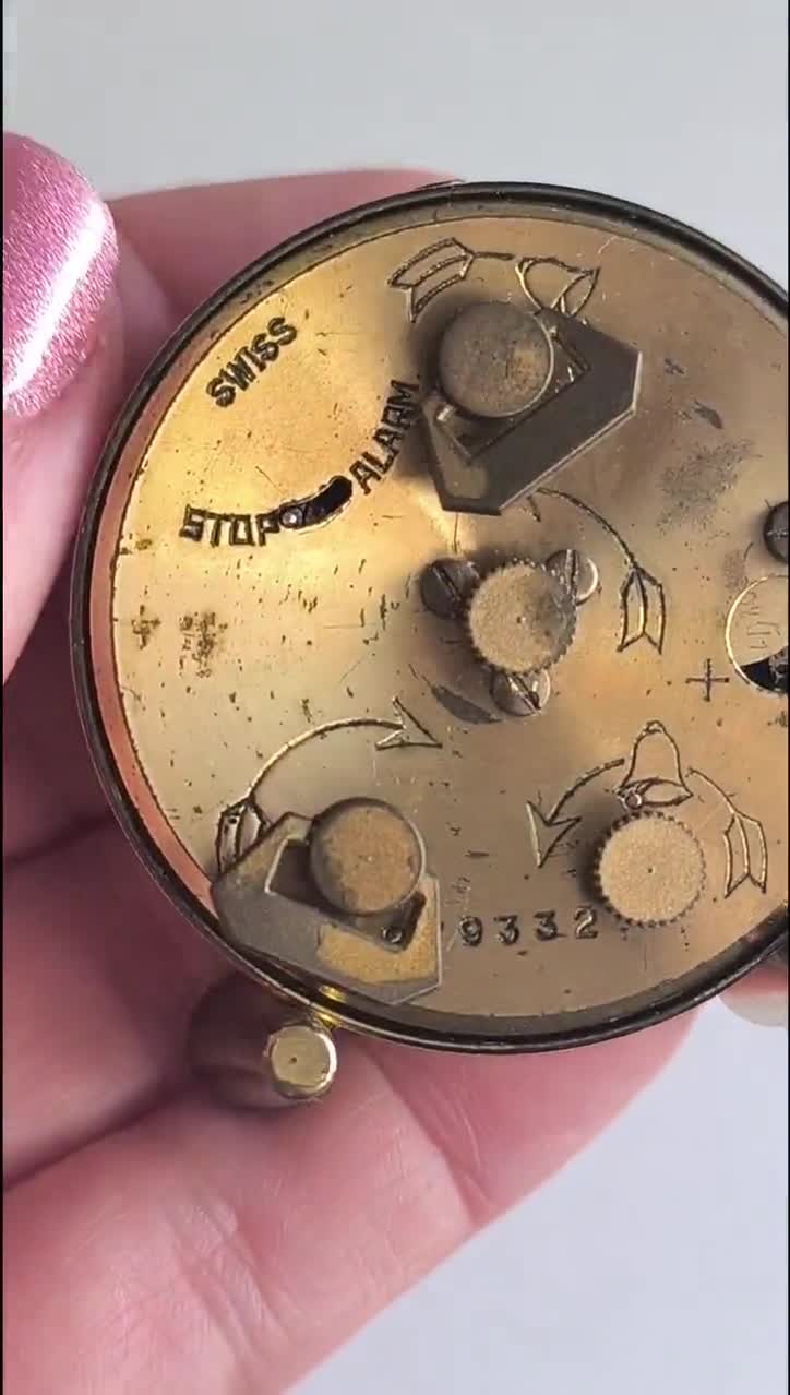 Vintage Looping Swiss Alarm Desk Clock – 8 Day Travel Clock