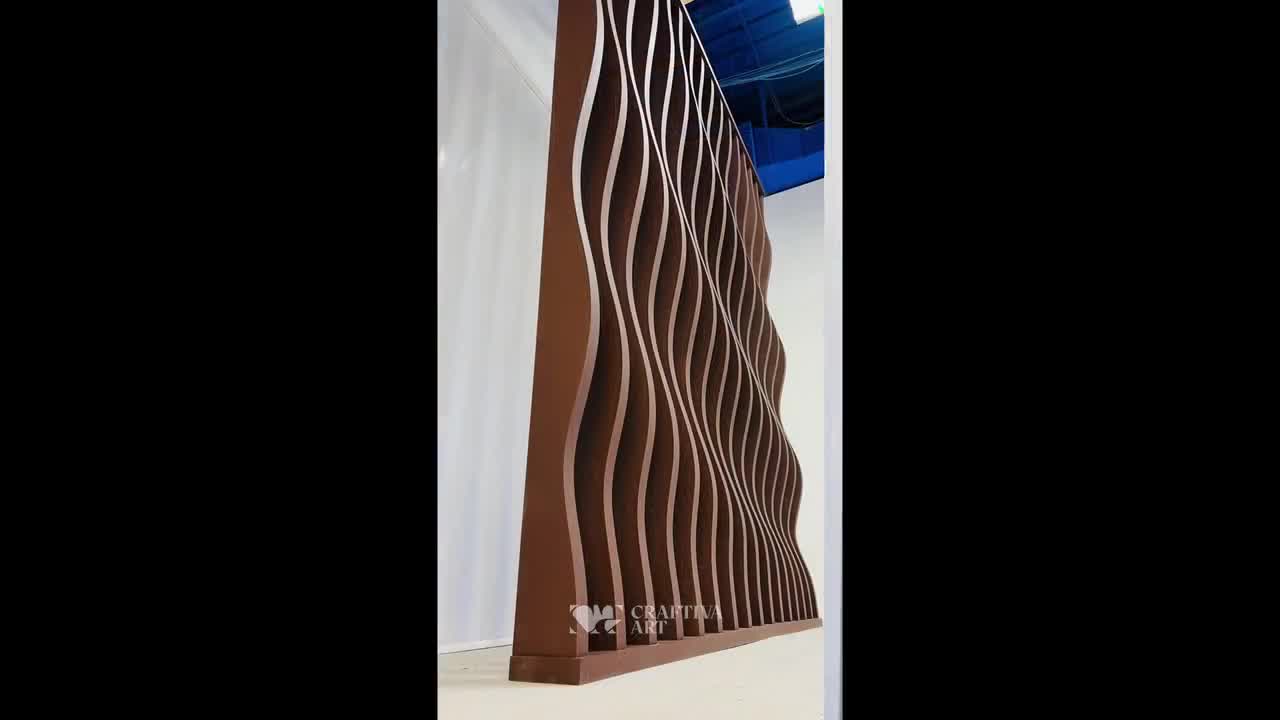 波型スラットルームディバイダー、パラメトリックMDFパーティション