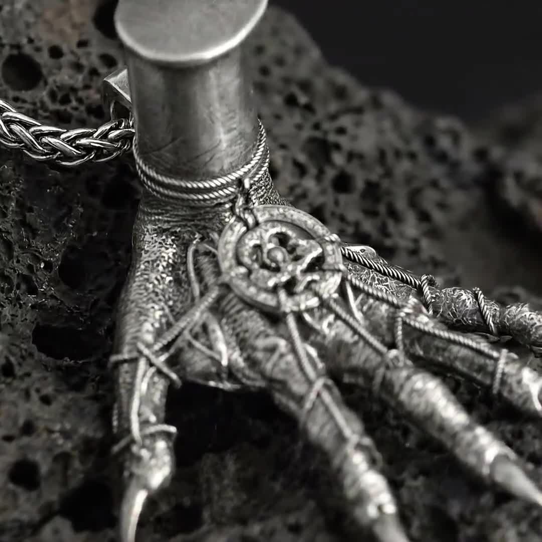Sterling Silver Hand of Maliketh Pendant – Elden Ring Inspired