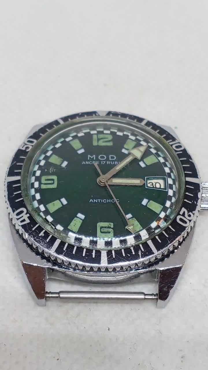 Vintage Watch Diver M O D Ancre 17 Rubis Antichoc France 80's. - Etsy